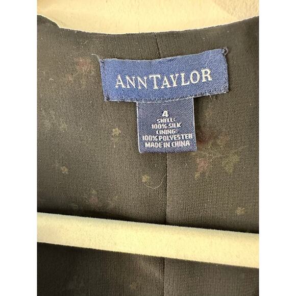 Ann Taylor Vintage 90s Floral Midi Black Silk Wrap Dress Whimsy Cottagecore Sz 4 - Picture 3 of 7